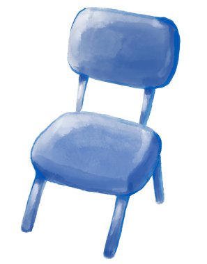 Chair paint in watercolor illustration interior house decoration element art