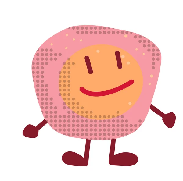Blob Pink Egg Cartoon Character Expression Facial Smile Happy Unhappy — Stok Foto