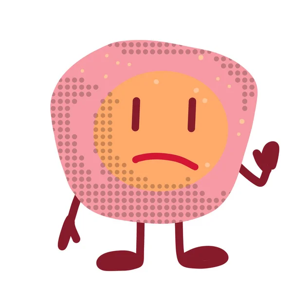 Blob Pink Egg Cartoon Character Expression Facial Smile Happy Unhappy — Foto de Stock