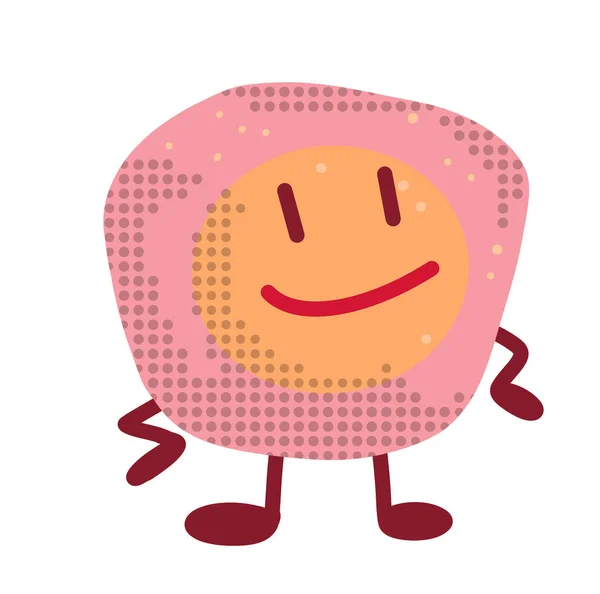 Blob Pink Egg Cartoon Character Expression Facial Smile Happy Unhappy — Stock Photo, Image