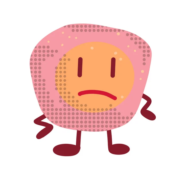 Blob Pink Egg Cartoon Character Expression Facial Smile Happy Unhappy — стоковое фото