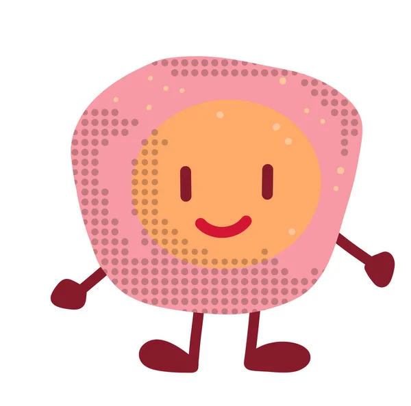 Blob Pink Egg Cartoon Character Expression Facial Smile Happy Unhappy — Stockfoto