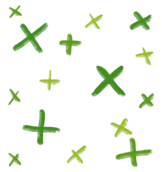 Avocada Green Abstract Crosses Graphic Drawing Painting Illustration Element Art — ストック写真