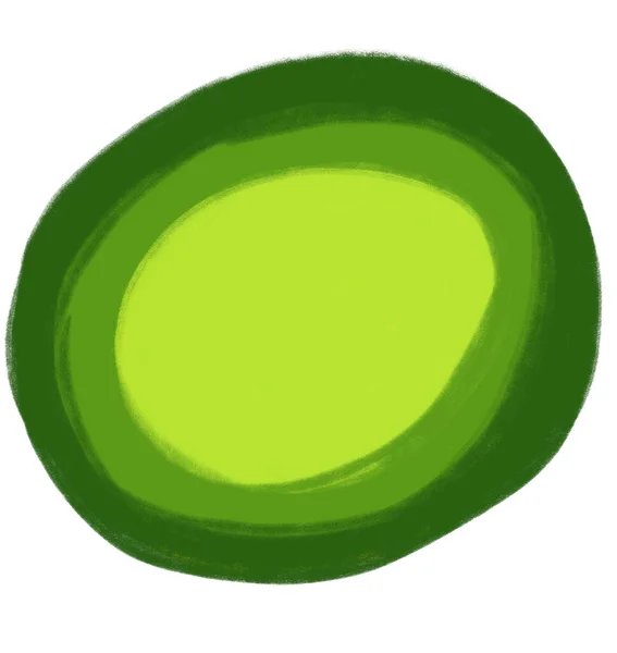 Avocada Green Circle Space Graphic Drawing Painting Illustration Element Art — Stockfoto