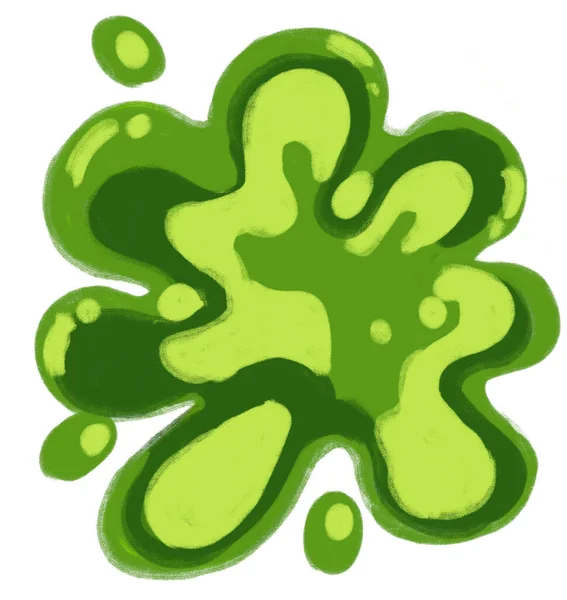 Avocada Green Wave Splash Banner Graphic Drawing Painting Illustration Element — Stockfoto