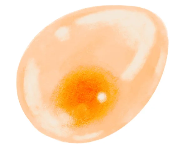 Whole Boiled Egg Watercolor Painting Hand Illustration Healthy Protien Breakfast — Foto de Stock