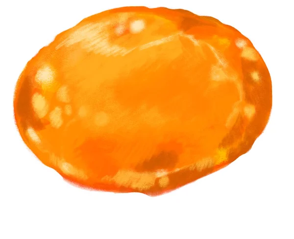 Salt Soy Sauce Cured Egg Yolk Asian Food Watercolor Illustration — ストック写真