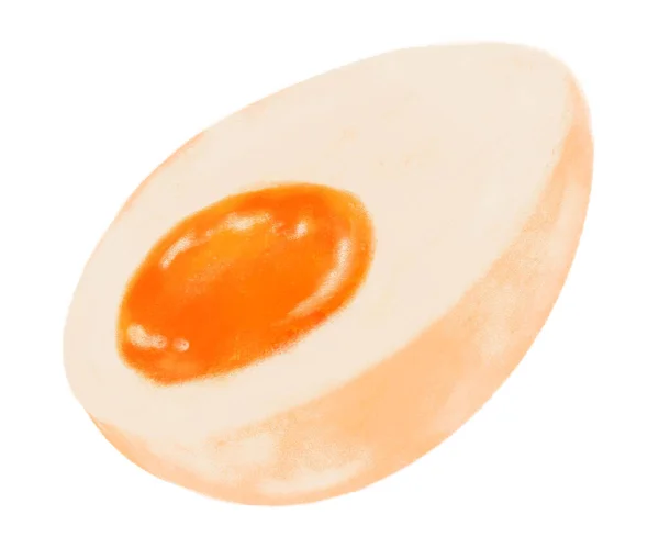 Half Boiled Egg Watercolor Painting Hand Illustration Healthy Protien Breakfast — 스톡 사진