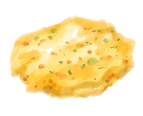 Breakfast Egg Omelette Vegetable Watercolor Painting Illustration Art — Stockfoto
