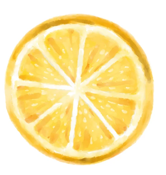 Fresh Yellow Lemon Citrus Watercolor Painting Artistic Illustration — Foto de Stock