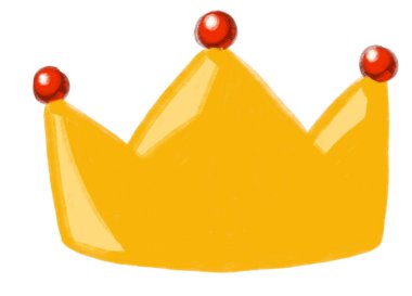 Golden shiny crown with jewel cartoon illustration hand drawing king quuen royal symbol art