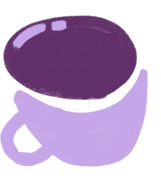 Pastel Coffee Doodle Element Minimal Freeform Style Hand Drawn Illustration — Stockfoto