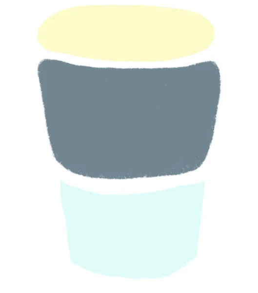 Pastel Coffee Doodle Element Minimal Freeform Style Hand Drawn Illustration —  Fotos de Stock