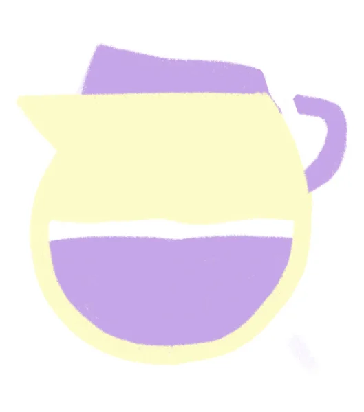 Pastel Coffee Doodle Element Minimal Freeform Style Hand Drawn Illustration — Zdjęcie stockowe