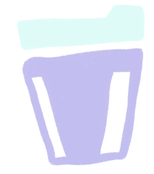 Pastel Coffee Doodle Element Minimal Freeform Style Hand Drawn Illustration — 스톡 사진