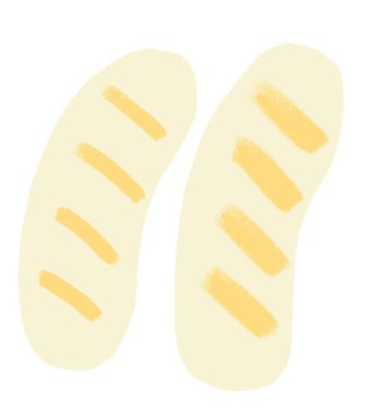 Sausage breakfast food set elements hand drawn doodle minimal style pastel color illustration art