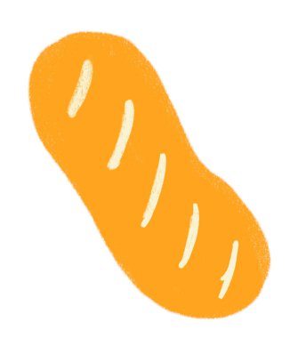 Bread toast breakfast food set elements hand drawn doodle minimal style pastel color illustration art