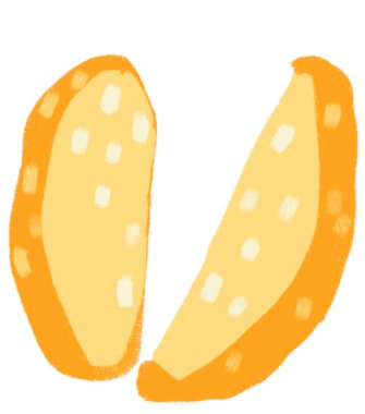 fries potatoes breakfast food set elements hand drawn doodle minimal style pastel color illustration art