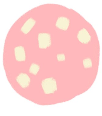 Ham meat slice breakfast food set elements hand drawn doodle minimal style pastel color illustration art