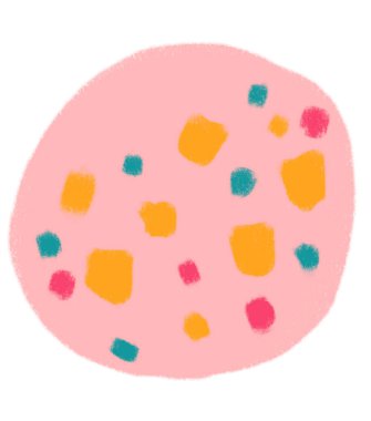 Ham meat slice breakfast food set elements hand drawn doodle minimal style pastel color illustration art