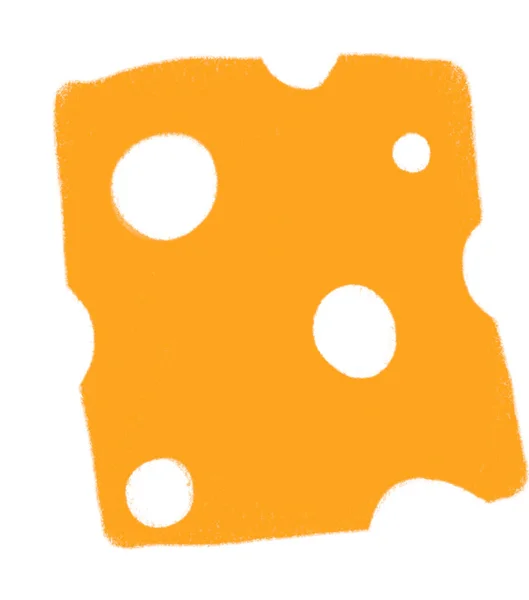Cheese Breakfast Food Set Elements Hand Drawn Doodle Minimal Style — Stockfoto