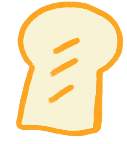 Bread Toast Breakfast Food Set Elements Hand Drawn Doodle Minimal — Stockfoto