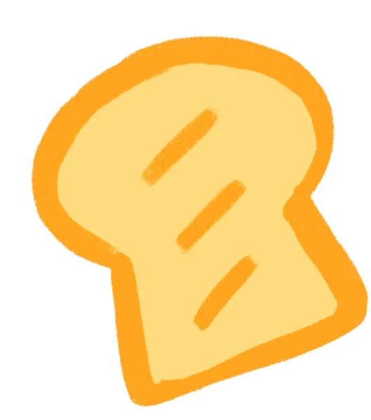 Bread Toast Breakfast Food Set Elements Hand Drawn Doodle Minimal — 图库照片