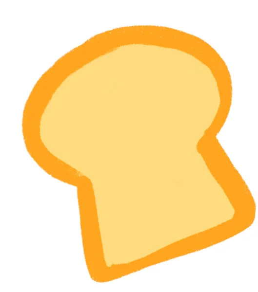 Bread Toast Breakfast Food Set Elements Hand Drawn Doodle Minimal — Stock fotografie
