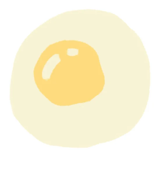 Fried Egg Breakfast Food Set Elements Hand Drawn Doodle Minimal — Stockfoto