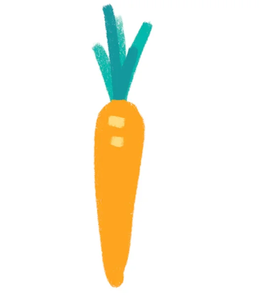 Детская Морковь Завтрак Набор Элементов Ручной Работы Каракули Минимальный Стиль — стоковое фото