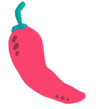 Jalapeno chilli pepper mexican food cartoon doodle pastel style illustration art