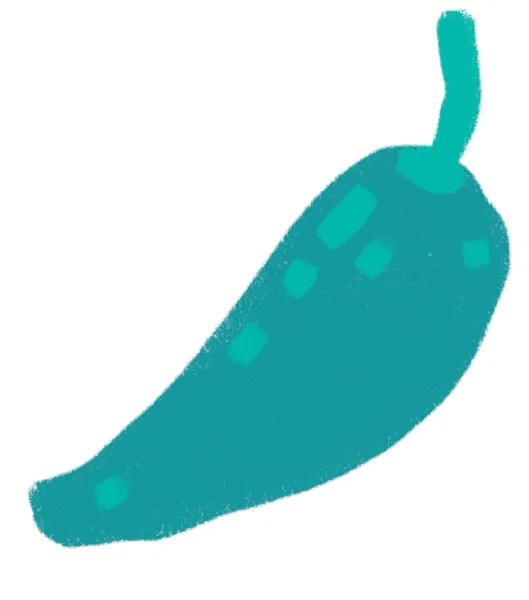 Jalapeno Chilli Pepper Mexican Food Cartoon Doodle Pastel Style Illustration — Stockfoto