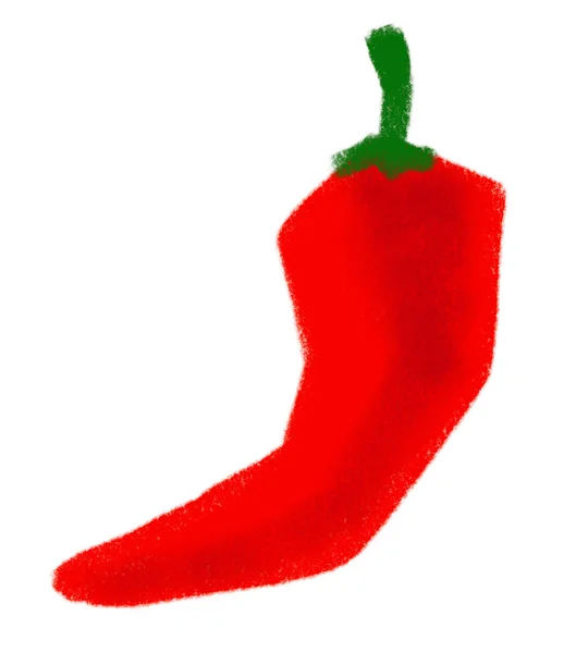 Green Red Jalapeno Pepper Mexican Food Chilli Hand Drawn Doodle — Photo