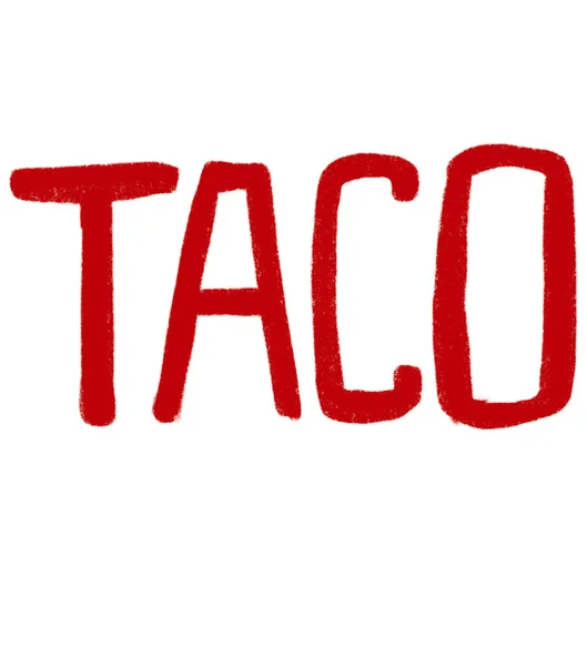 Taco Word Mexican Restaurant Food Related Handwriting Typography Lettering Doodle — Foto de Stock