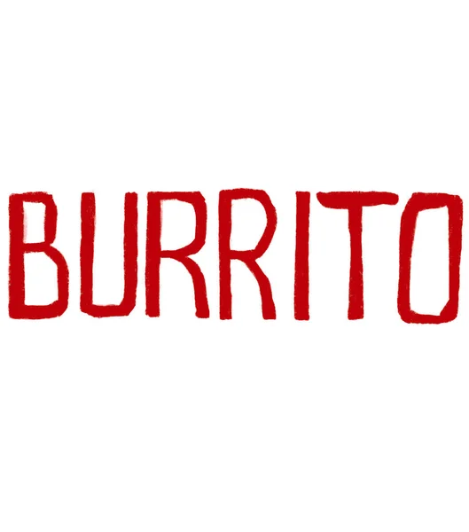 Burrito Word Mexican Restaurant Food Related Handwriting Typography Lettering Doodle — Foto de Stock