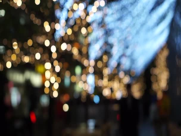 Roppongi Hills Christmas Lights Illumination Street People Walking Night Festival — Stockvideo