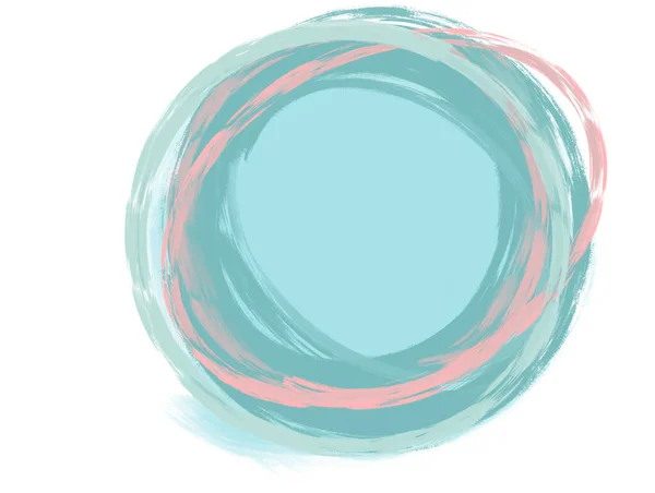 Pastel Oil Painting Brush Texture Geometric Circle Circular Shape Elements — Stockfoto