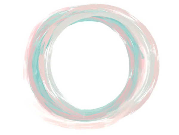 Pastel Oil Painting Brush Texture Geometric Circle Circular Shape Elements — 图库照片