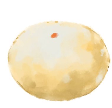 Shao mai baozi steamed dumpling and bun Chinese Cantonese breakfast cuisine watercolor hand drawning illustration food