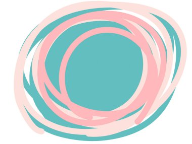 Pastel red green blob organic doodle hand drawing shape and form illustration background art element