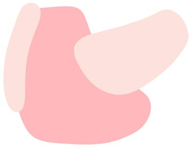 Pastel red green blob organic doodle hand drawing shape and form illustration background art element