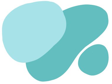 Pastel red green blob organic doodle hand drawing shape and form illustration background art element