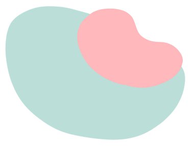 Pastel red green blob organic doodle hand drawing shape and form illustration background art element