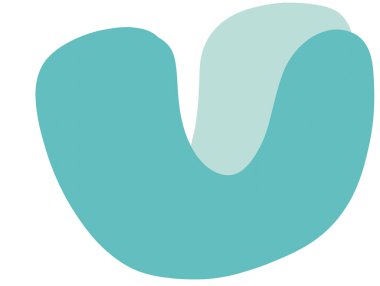 Pastel red green blob organic doodle hand drawing shape and form illustration background art element