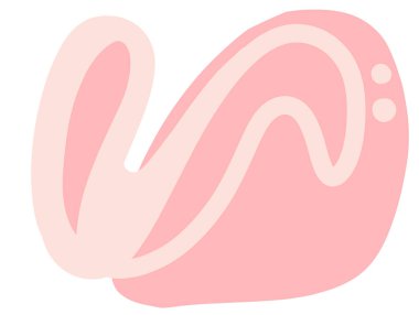 Pastel red green blob organic doodle hand drawing shape and form illustration background art element