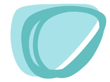 Pastel red green blob organic doodle hand drawing shape and form illustration background art element