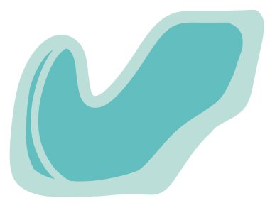 Pastel red green blob organic doodle hand drawing shape and form illustration background art element