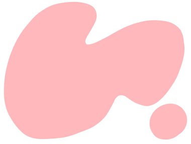 Pastel red green blob organic doodle hand drawing shape and form illustration background art element