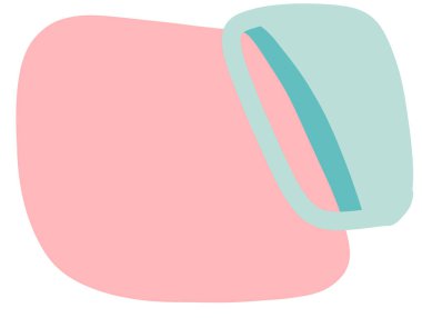 Pastel red green blob organic doodle hand drawing shape and form illustration background art element