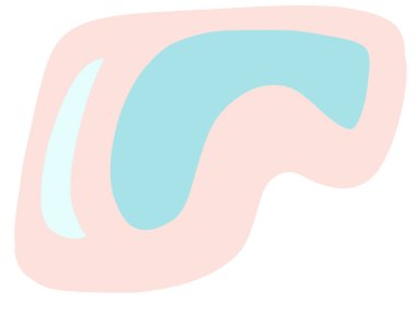 Pastel red green blob organic doodle hand drawing shape and form illustration background art element